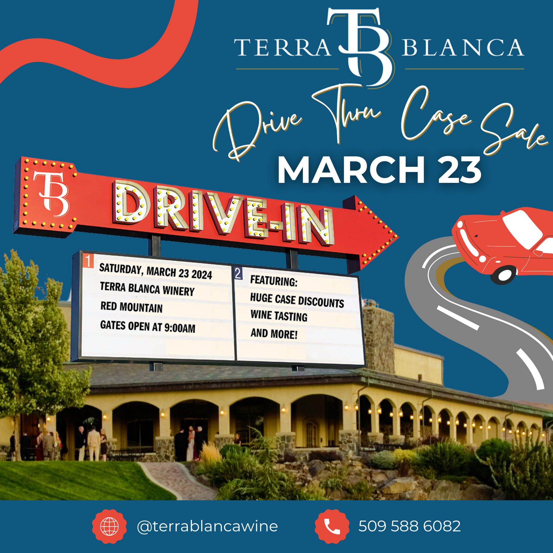 Drive Thru Case Sale March 23 at Terra Blanca Winery